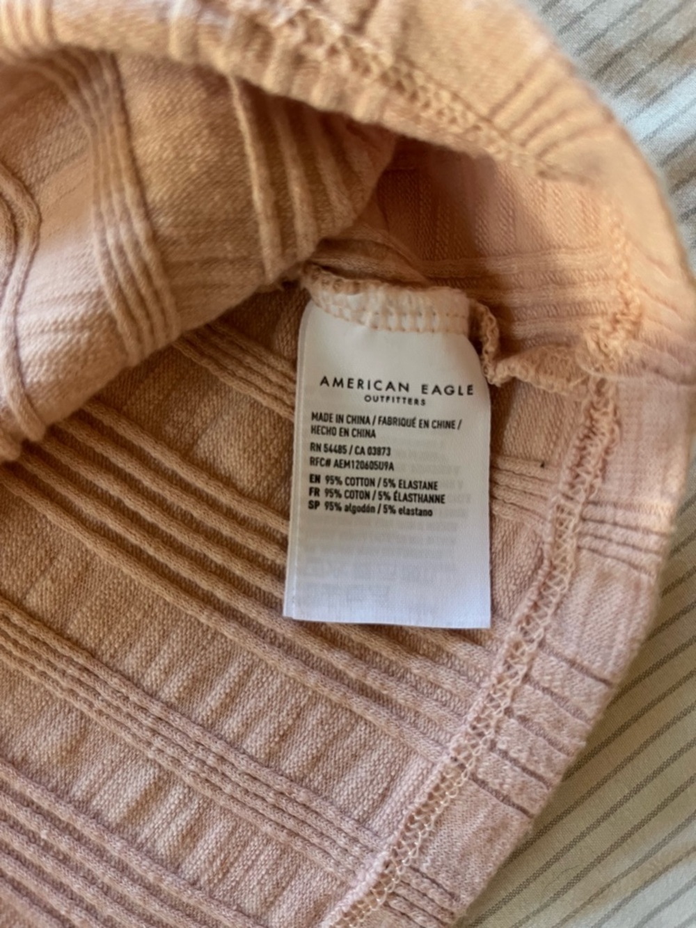 Cottagecore cottonblend American Eagle crop tank, soft pink - Picture 4 of 7